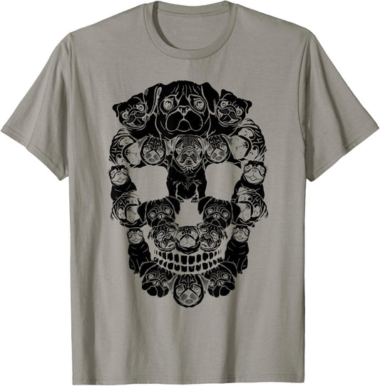 Halloween Pug skull skeleton Pug Dog costume Pug mom dad T-Shirt
