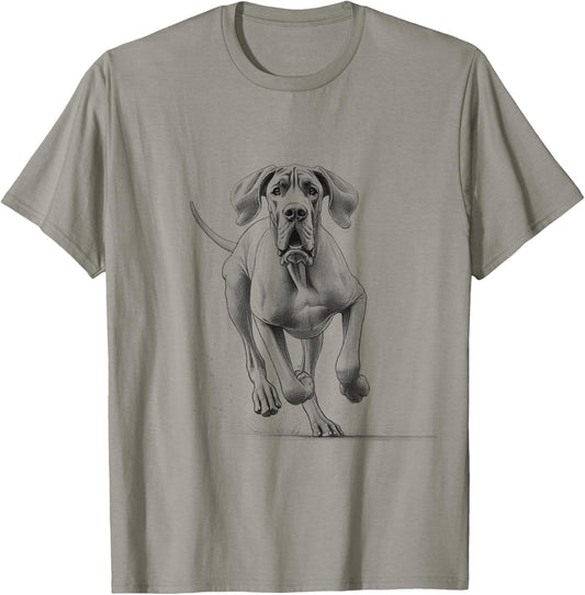 Great Dane Dog Running Design Idea Men Women T-Shirt