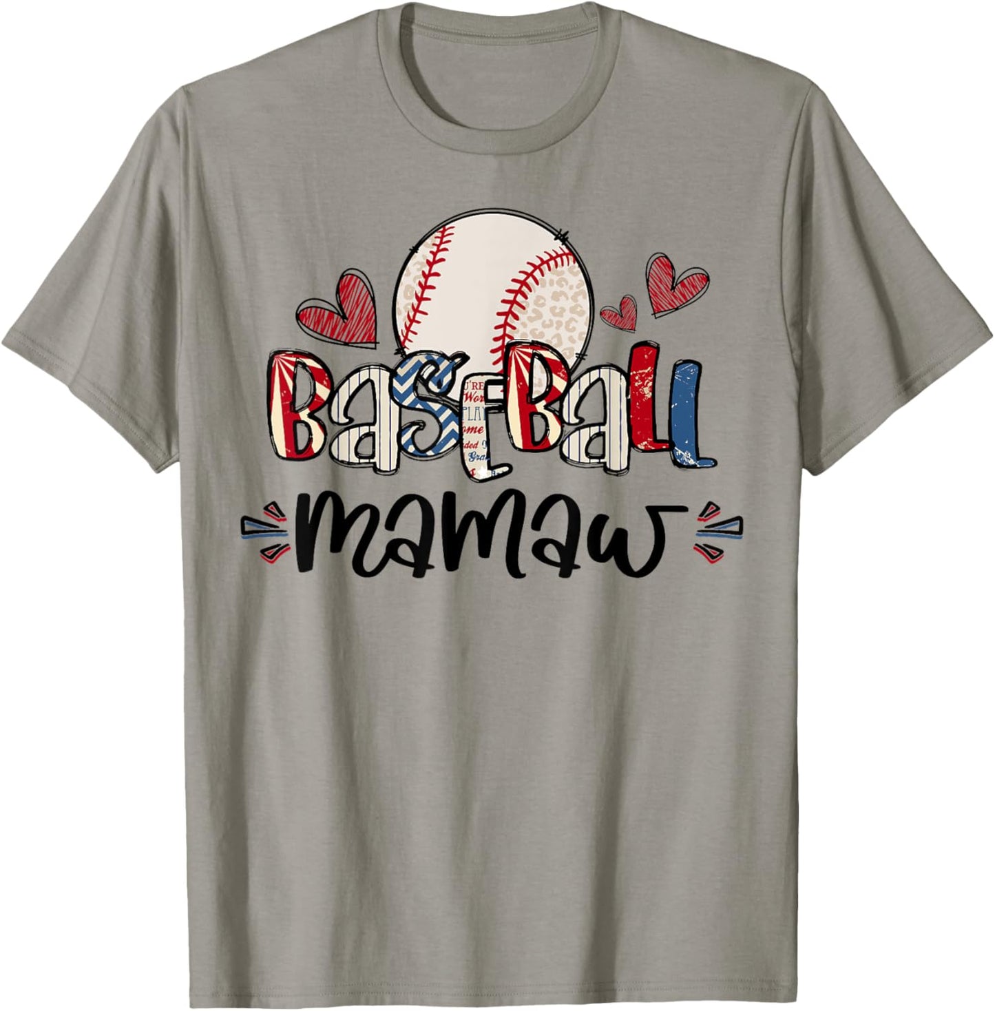 Baseball Mamaw Heart Proud Baseball Mamaw T-Shirt