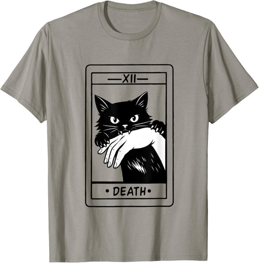 Halloween Black-Cat Tarot Card Spooky Season Fall Cat Lover T-Shirt