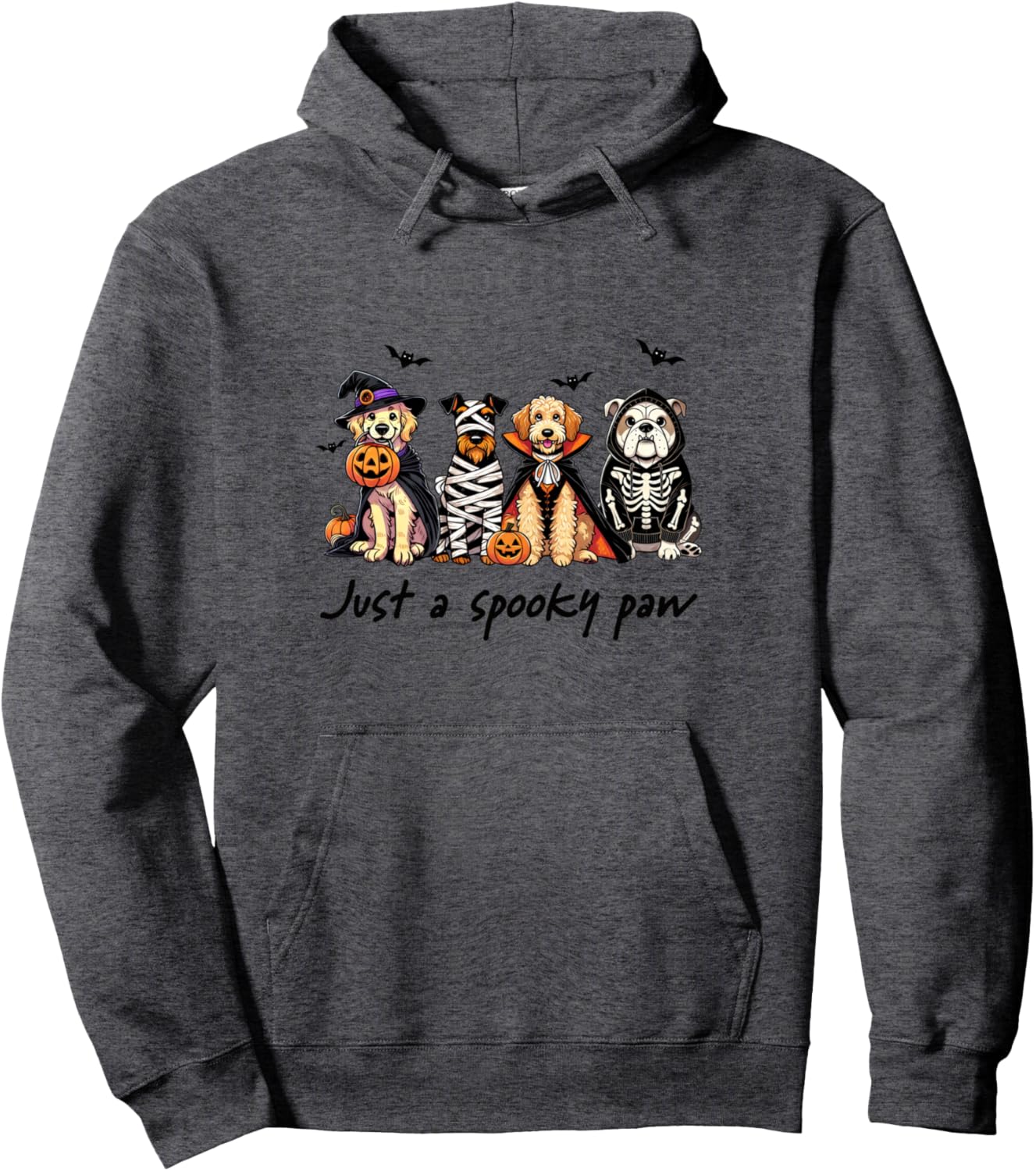 Halloween Dogs in Costumes - Witch Mummy Vampire Skeleton Pullover Hoodie