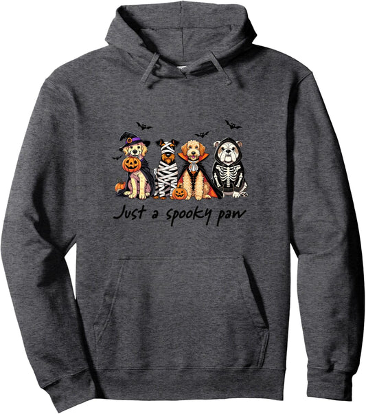 Halloween Dogs in Costumes - Witch Mummy Vampire Skeleton Pullover Hoodie