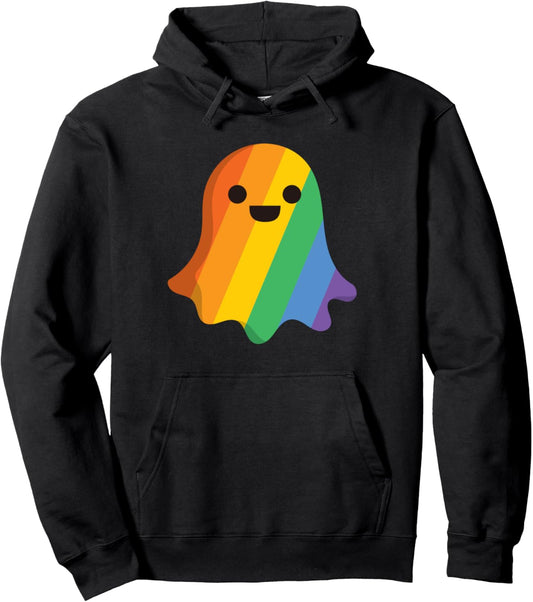 Halloween LGBTQ Flag Gay Pride Rainbow Ghost Ghoul Costume Pullover Hoodie