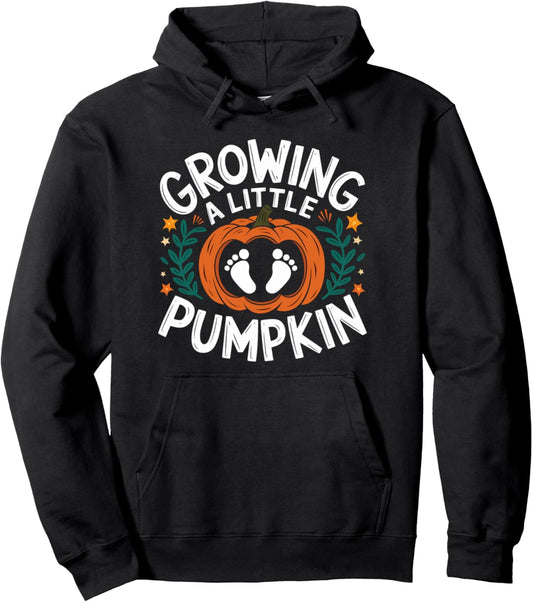 Growing A Little Pumpkin Thanksgiving Pregnancy Announcement Pullover Hoodie