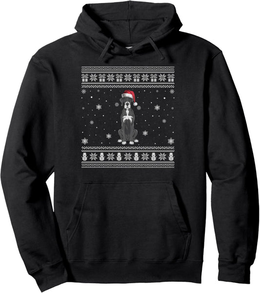 Great Dane Dog Lovers Men Women Santa Ugly Xmas Sweater Pullover Hoodie