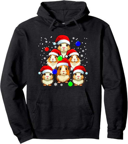 Guinea Pig Christmas Tree Small Pet Lovers Christmas Holiday Pullover Hoodie