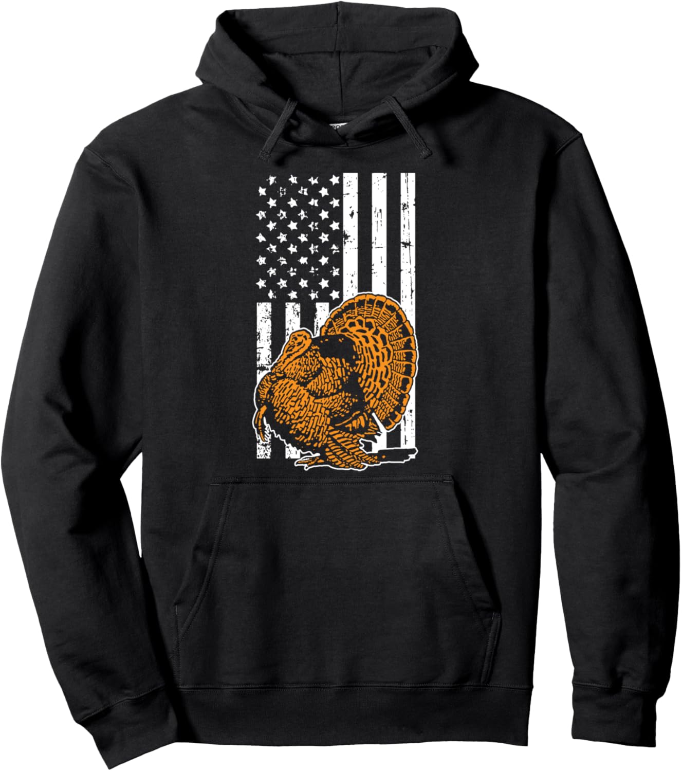 American Flag US Turkey Patriotic Cool Thanksgiving Gifts Pullover Hoodie