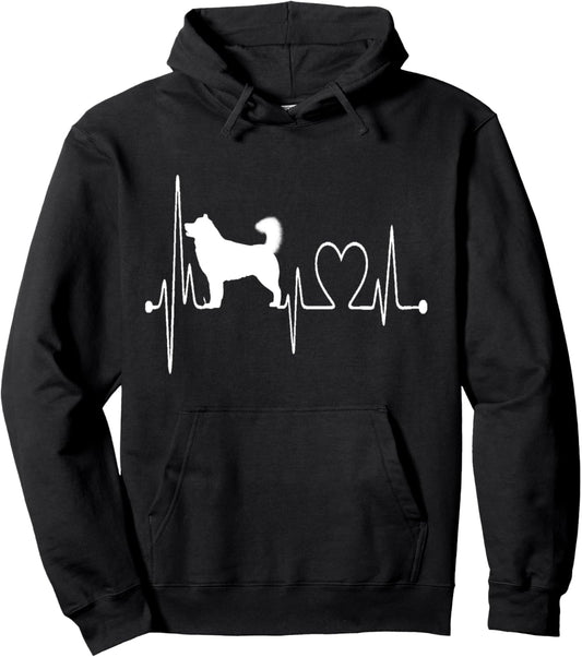 Alaskan Malamute Heartbeat EKG Funny Dog Owners &amp; Pet Lovers Pullover Hoodie