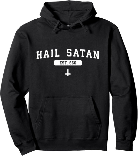 Hail Satan Est.666 The Cross Xmas Gift Pullover Hoodie