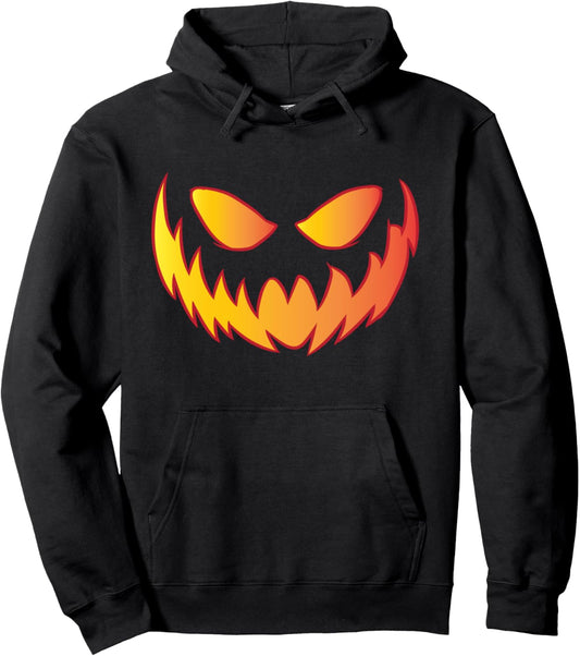 Halloween Pumpkin Scary Jack O Lantern Face DIY Easy Costume Pullover Hoodie