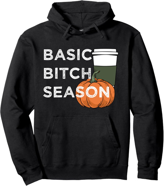 Basic Bitch Season Halloween Pumpkin Spice Latte Pullover Hoodie