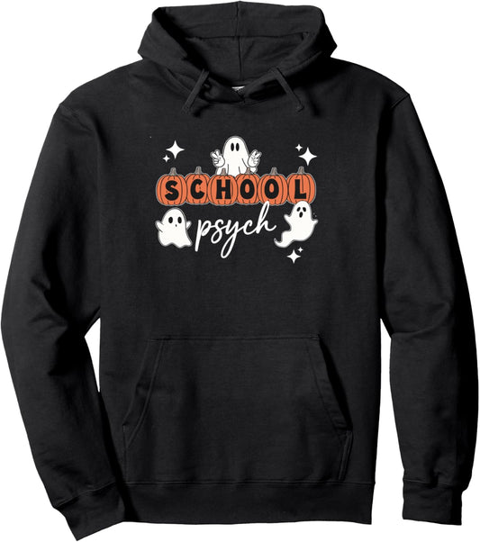 Halloween School Psych Pumpkin Ghost Boo Crew Spooky Season Pullover Hoodie