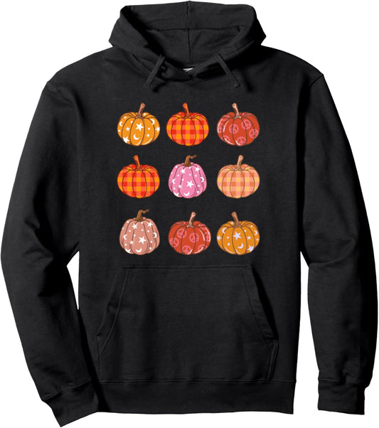 Groovy Pumpkins: Hippy Fall Mystic Peace Sign Thanksgiving Pullover Hoodie