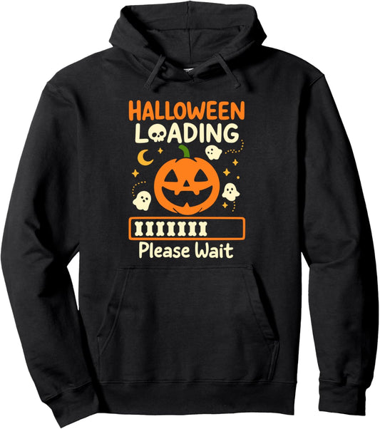 Halloween Loading Please Wait Pumpkin Ghosts - Spooky Season Pullover Hoodie
