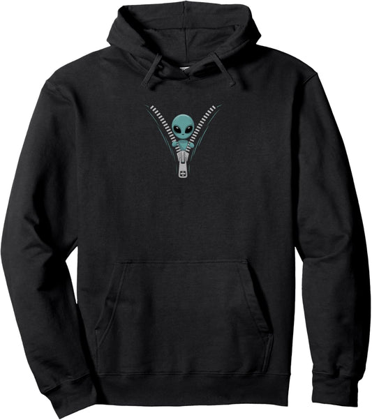 Alien Costume Halloween Adult Funny Alien Believer Sarcasm Pullover Hoodie