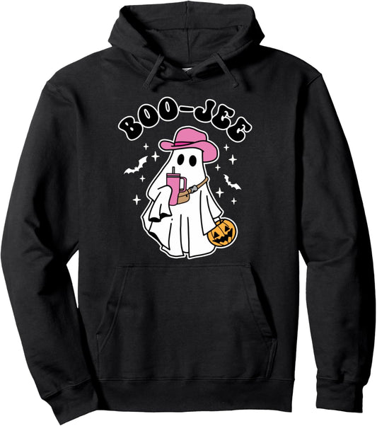 Halloween Ghost Cowgirl Boo Jee And Spooky Season Boujee Pullover Hoodie