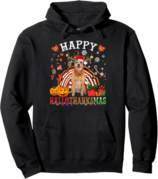 Halloween Thanksgiving Christmas Australian Cattle Dog Xmas Pullover Hoodie