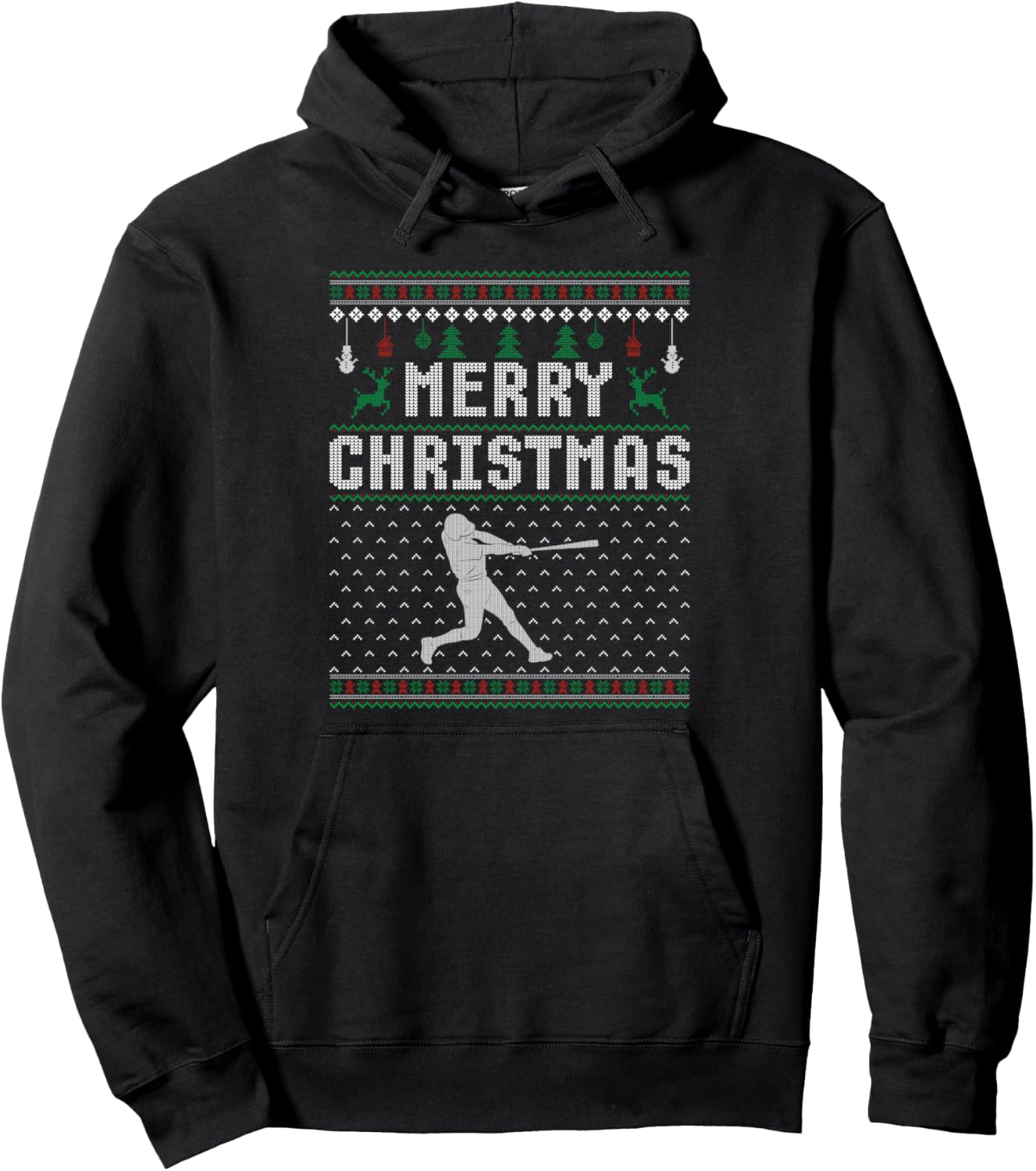 Baseball Player Christmas Ugly Sweaters for Men Women Xmas Pullover Hoodie