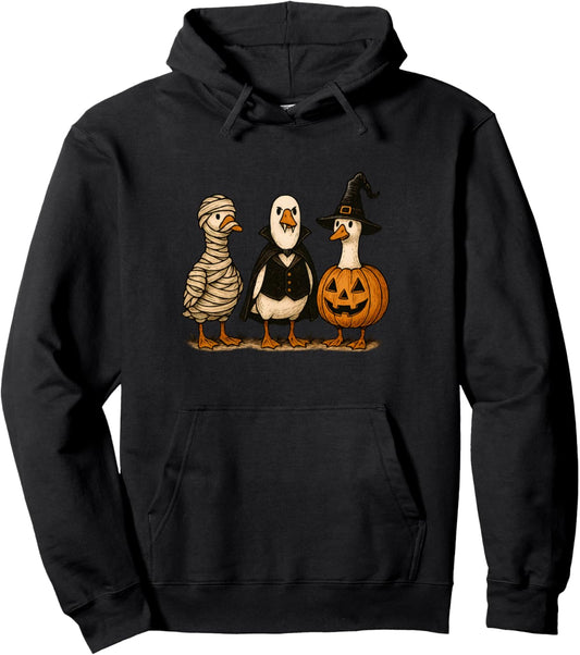 Halloween Goose Tee Mummy Vampire Pumpkin Jack Geese Costume Pullover Hoodie