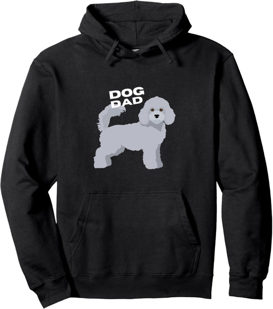 Gray Poodle Dog Dad Man Pullover Hoodie