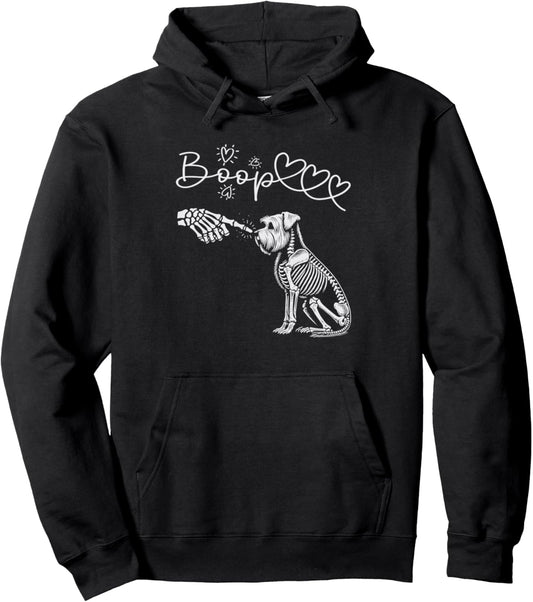 Halloween Skeleton Hand Boop Yorkshire Terrier Dog Lover Pullover Hoodie