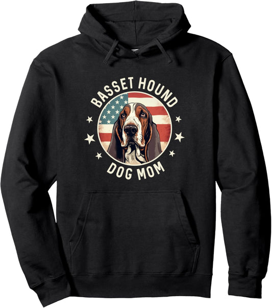 Basset Hound Gifts For Women, Basset Hound Dog Mom Pullover Hoodie