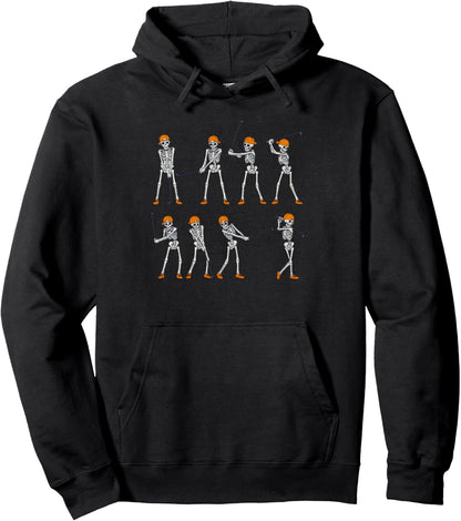 Halloween Golf Skeleton Vintage Funny Golf Halloween Pullover Hoodie