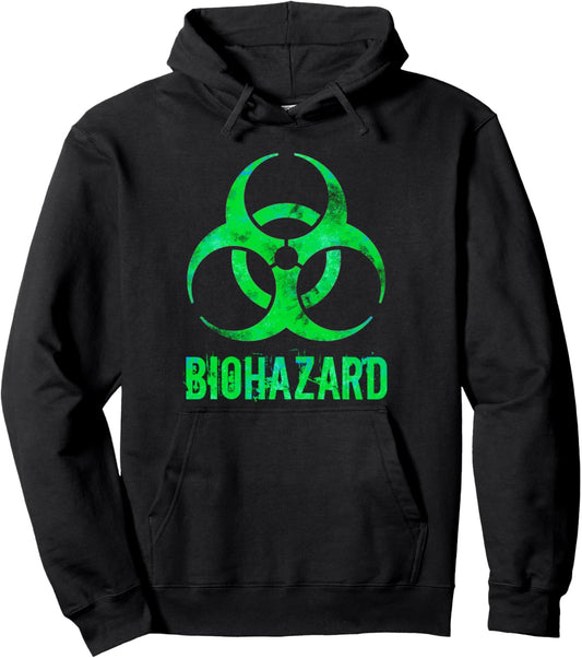 Grunge Style Biohazard Toxic Distressed Novelty Gift Pullover Hoodie