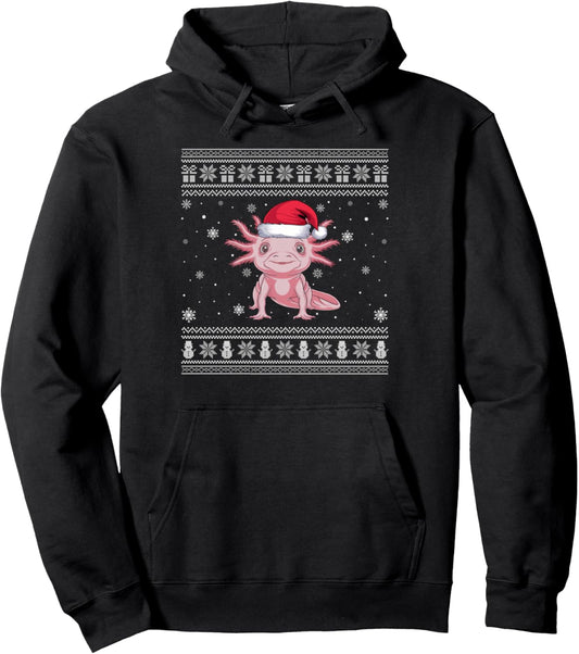 Axolotl Lovers Men Women Santa Ugly Xmas Sweater Pullover Hoodie