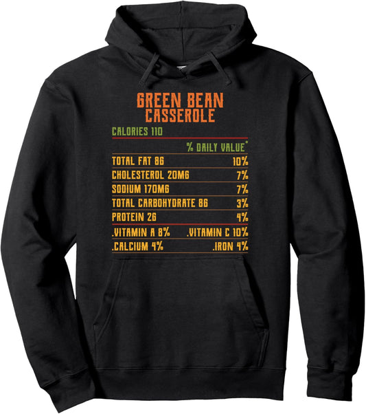 Green Bean Casserole Nutrition Facts Thanksgiving Vintage Pullover Hoodie