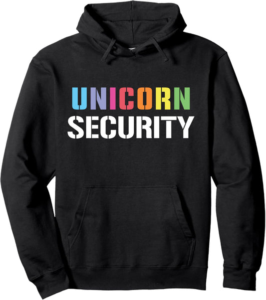 Halloween Dad Mom Daughter Adult Costume, Unicorn Security Pullover Hoodie