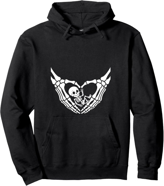Halloween Pregnant Baby Skeleton Spooky Season New Mom Pullover Hoodie
