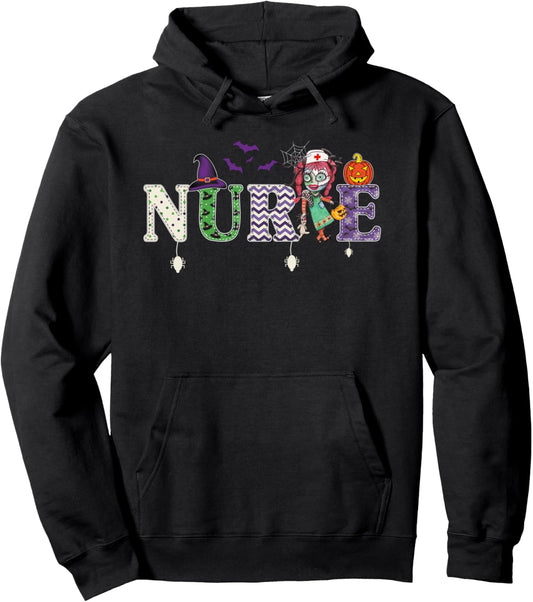 Halloween Nurse Nursing Health Worker Halloween Pullover Hoodie
