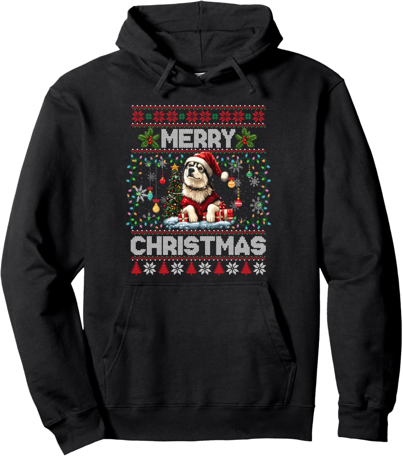 Alaskan Malamute Christmas Tree Decorations Dog Lover Xmas Pullover Hoodie