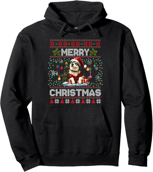 Alaskan Malamute Christmas Tree Decorations Dog Lover Xmas Pullover Hoodie
