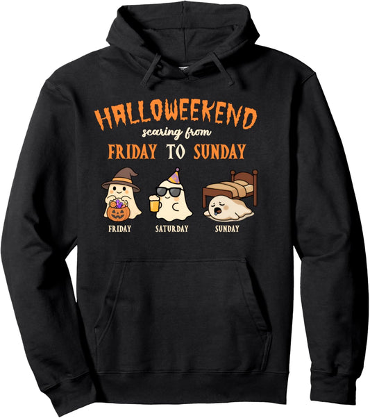 Halloweekend Scaring From Friday To Sunday Halloween Spooky Pullover Hoodie