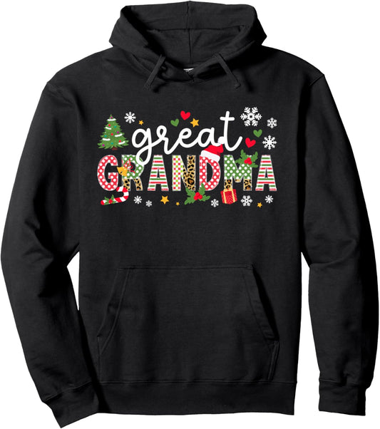Great Grandma Christmas Great Grandmother Xmas Party Pullover Hoodie