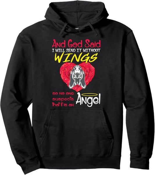 Basset Hound Angel Without Wings Pet Lover's Gift Pullover Hoodie