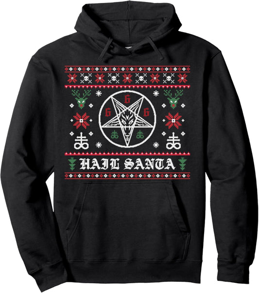 Hail Santa Ugly Christmas Sweater - Pullover Hoodie