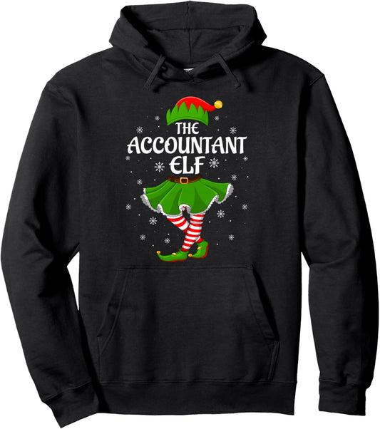 Accountant Elf Christmas Family Girls Women Elf Squad Xmas Pullover Hoodie