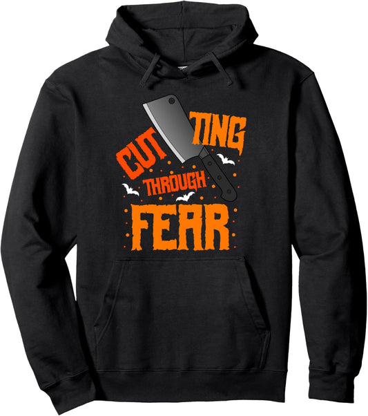 Halloween Butcher Cuting Throug Fear Halloween Butcher Pullover Hoodie