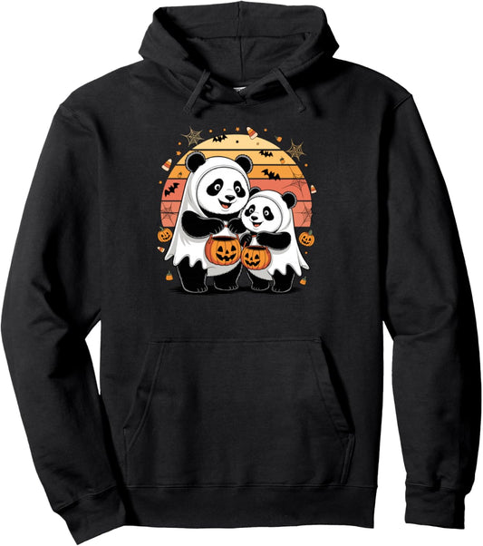 Halloween Panda Bear Pandas Ghost Pullover Hoodie