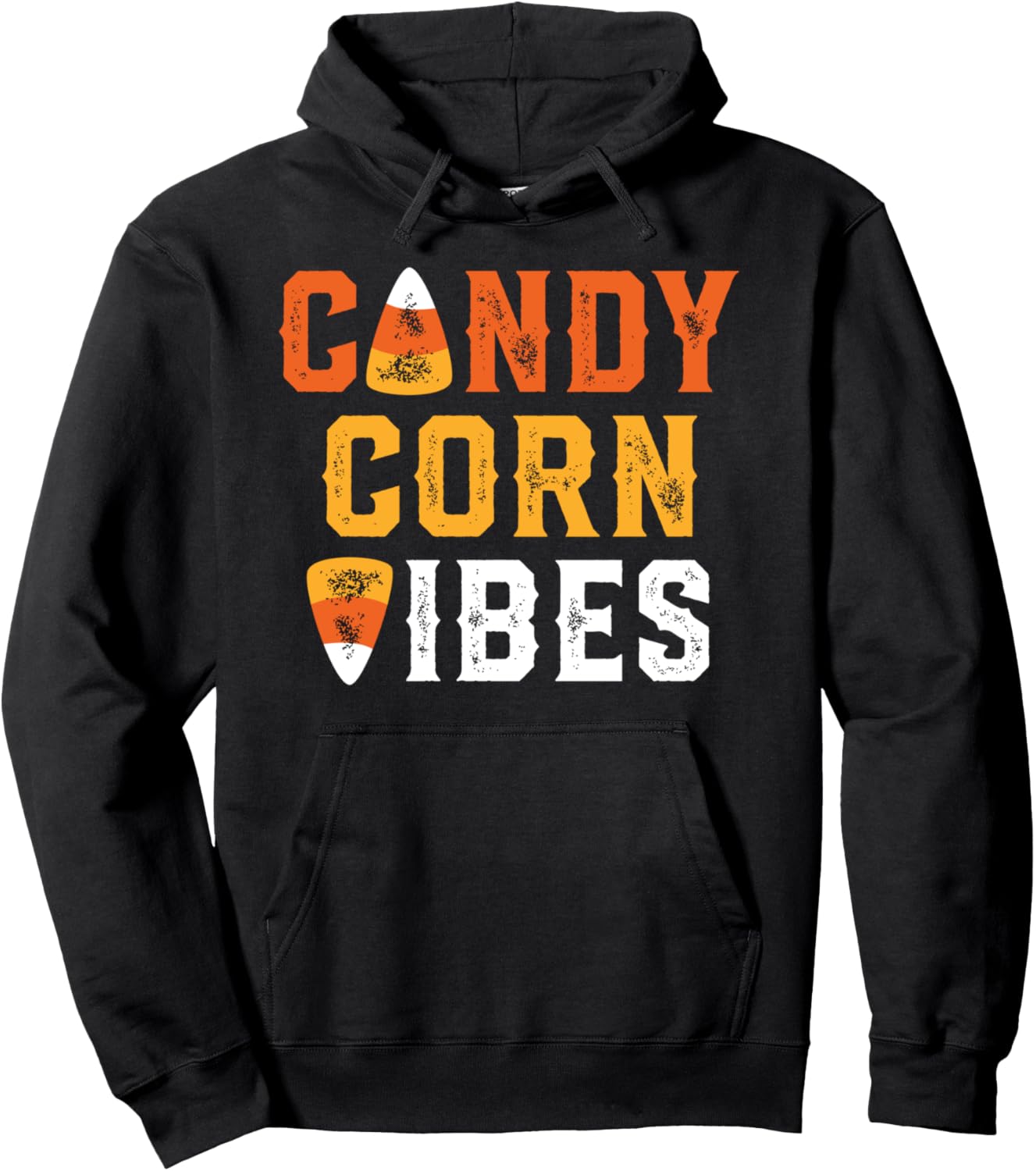 Halloween Candy Corn Vibes Retro Pullover Hoodie