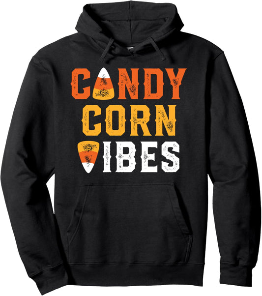 Halloween Candy Corn Vibes Retro Pullover Hoodie