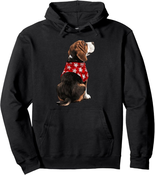 Basset Hound Christmas Lights Dog Lover Xmas Pajama Pullover Hoodie