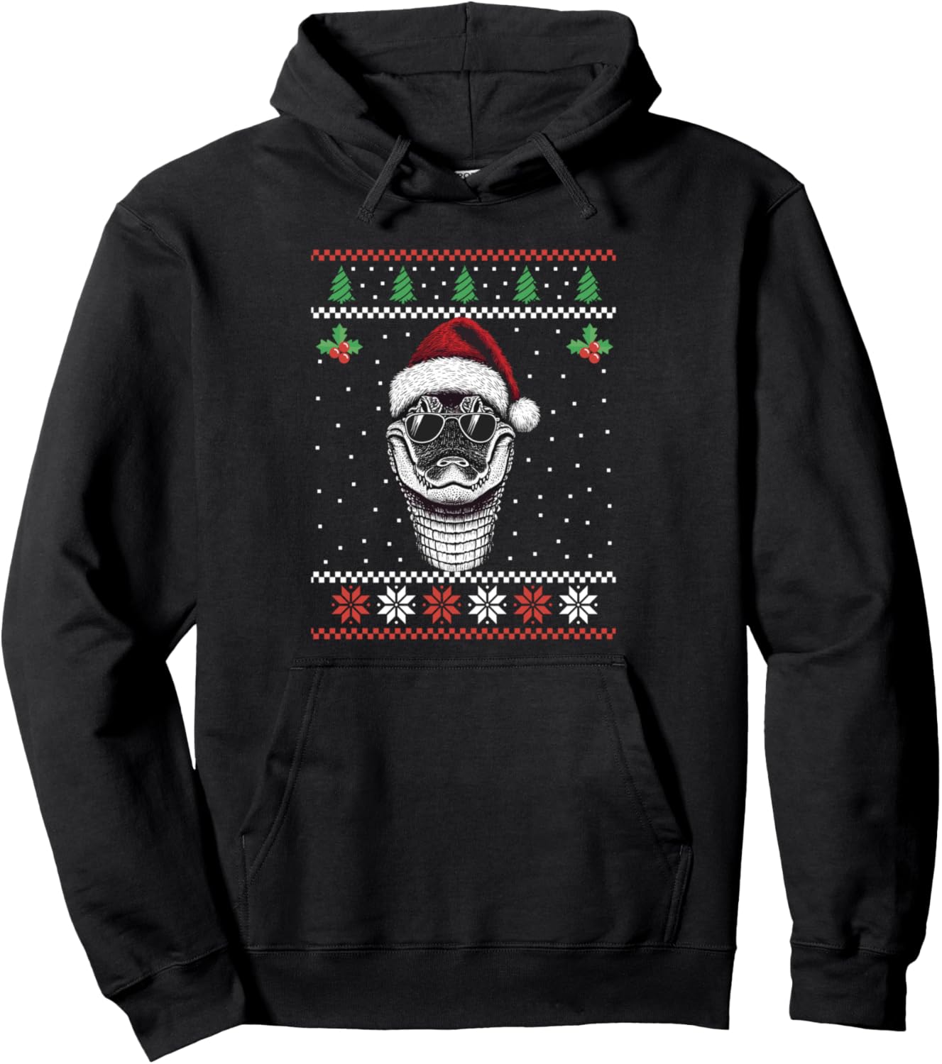 Alligator Santa Hat Crocodile Ugly Christmas Sweater Xmas Pullover Hoodie