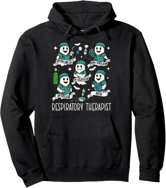 Halloween Respiratory Therapist Boo Crew Lung Therapy Pullover Hoodie