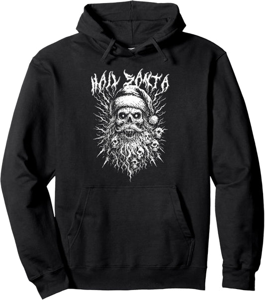 Hail Santa Demonic Dark Christmas Gothic Edgy XMAS Pullover Hoodie