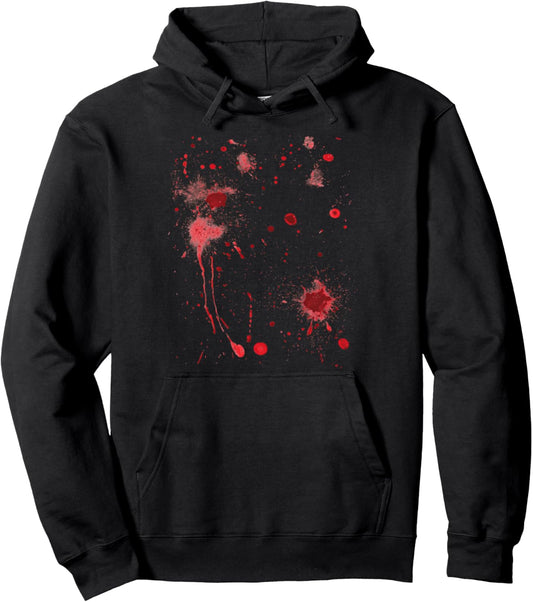 Halloween Killer Costume Fake Blood Stained Red Pullover Hoodie