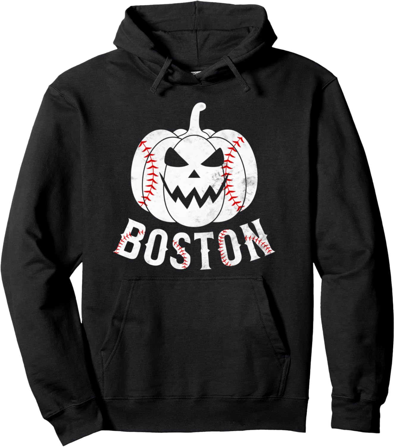 Baseball Pumpkin Spooky Fall Boston Halloween Costume Pullover Hoodie